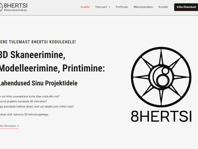 8Hertsi kodulehe kujunduse näidis – kaasaegne veebilehe kujundus Whau OÜ